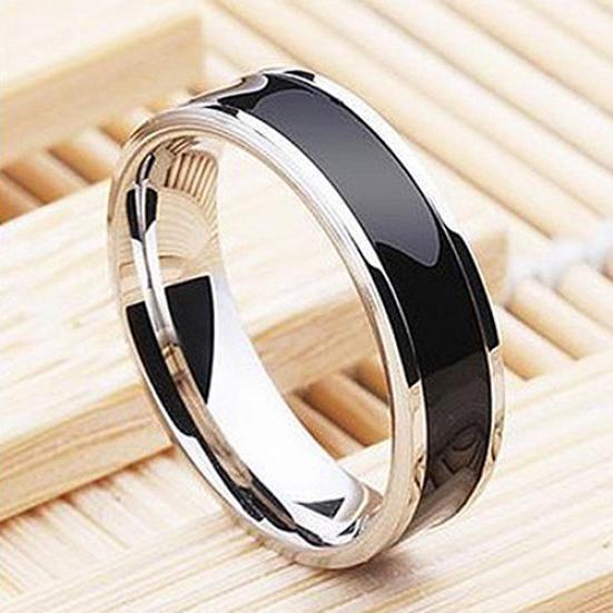 Men Women Black Band Ring Titanium Stainless Steel Fashion Jewelry Lover Gift
