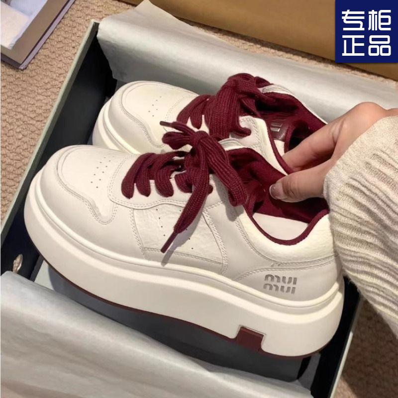 

2025 новые туфли-кроссовки универсальные белые туфли на платформе женские Ankela красные с круглым носком спортивные повседневные модные женские туфли 35 красный