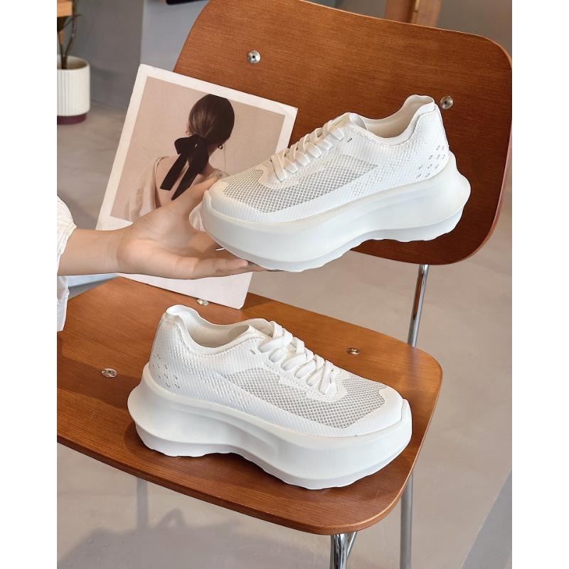 

Star Lisa platform shoes spring and autumn lace-up sports shoes muffin bottom casual white shoes 40 білий
