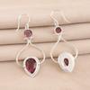 Natural Rhodolite Gemstone 925 Sterling Silver Jewelry Handmade Earrings 2.07" EE-170-3