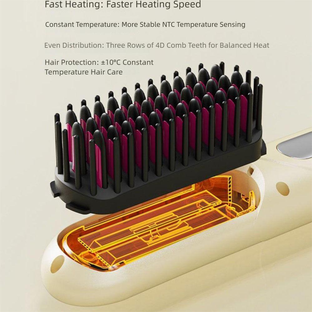 Curly/straight Hair Dual Use Electric Straightening Comb Ion Thermal Comb  for Smoother Hair