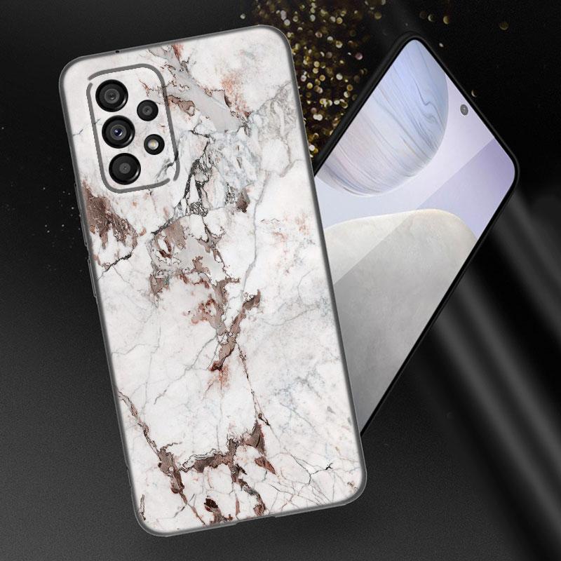 Schwarz-weißer Marmor-Fall für Samsung A04 A21 A30 A50 A52 S A13 A14 A22 A23 A32 A53 A73 5G A11 A12 A31 A33 A51 A70 A71 A72