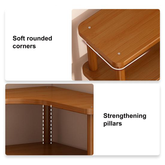 Wooden Desktop Storage Rack Multi-Functional Tea Table Organizer Corner Design 2/3 Layer Desk Storage Stand