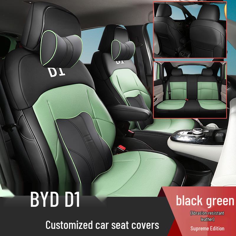BYD D1 Car Seat Covers: 5-Piece Set, Original Texture, Wear-Resistant Leather, All-Season, Full Coverage.