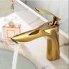 Basin Faucet Brass Bathroom Faucet Mixer Tap Black/Gold Wash Basin Faucet Single Handle Hot and Cold Faucet Deck Mounted