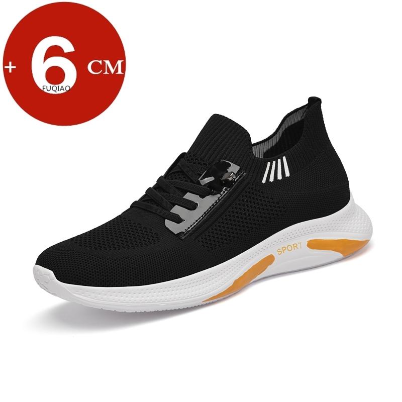 

Breathable Summer Sneakers Man Lift Elevator Sports Height Increase Shoes Insole 6cm Plus Size 37-44 37 чёрный