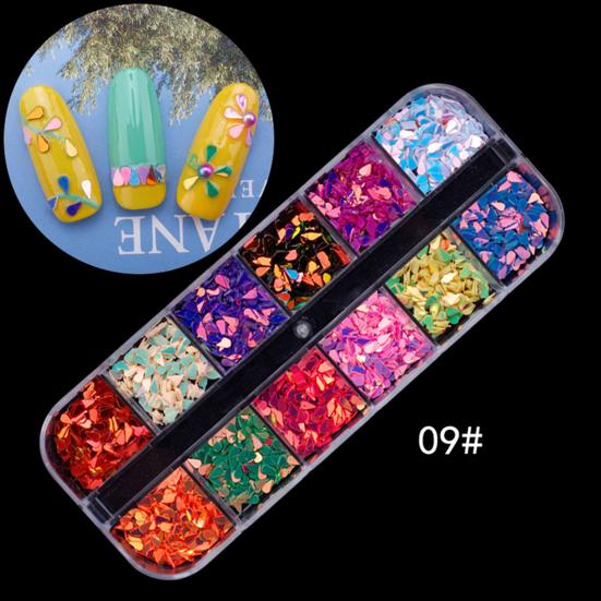 Multicolor Rhinestone Faux Pearl Glitter Nail Art Sequins Flake Manicure Decor