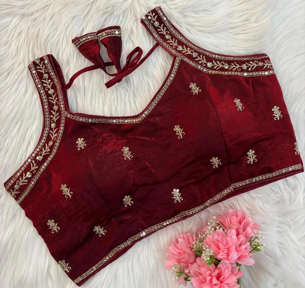 Indian Women's Silk Blend Sleeveless Blouse Bollywood Party Wear Ethnic Choli