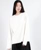 Deumakeu Outstitch Loose Fit Long Sleeve Tee - White