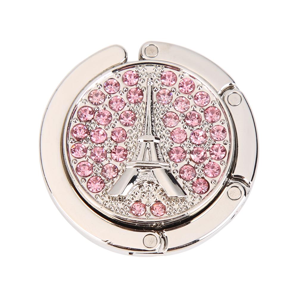 Rhinestone Table Clasp Desk Hooks Zinc Alloy Foldable Handbag Hanger Handbag Storage Table Hook Travel Outdoor Storage Hanger