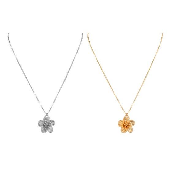 Blomsterkjede for kvinner Metallblomstanheng Kjede Hypoallergenisk smykke for bryllup, bursdag, jubileum