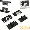 2 Set Wardrobe Sliding Door Roller Cabinet Pulley Cupboard Casters Closet Sliding Doors Wheel Aluminum Rail Runners Hardware