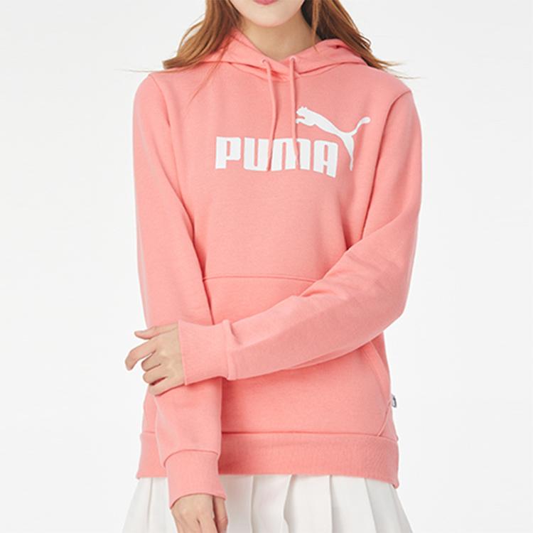 Puma Essentials Fleece Lined Printed Hoodie Women Hoodies Salmon 586939-27