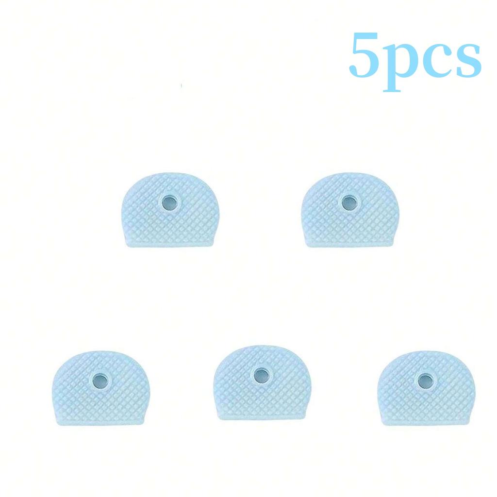 2/5 st färgade nyckelhattar PVC mjuka nyckelskydd elastiska nyckelidentifieringsskydd organizer ihålig ljuddämpare nyckeltopptillbehör
