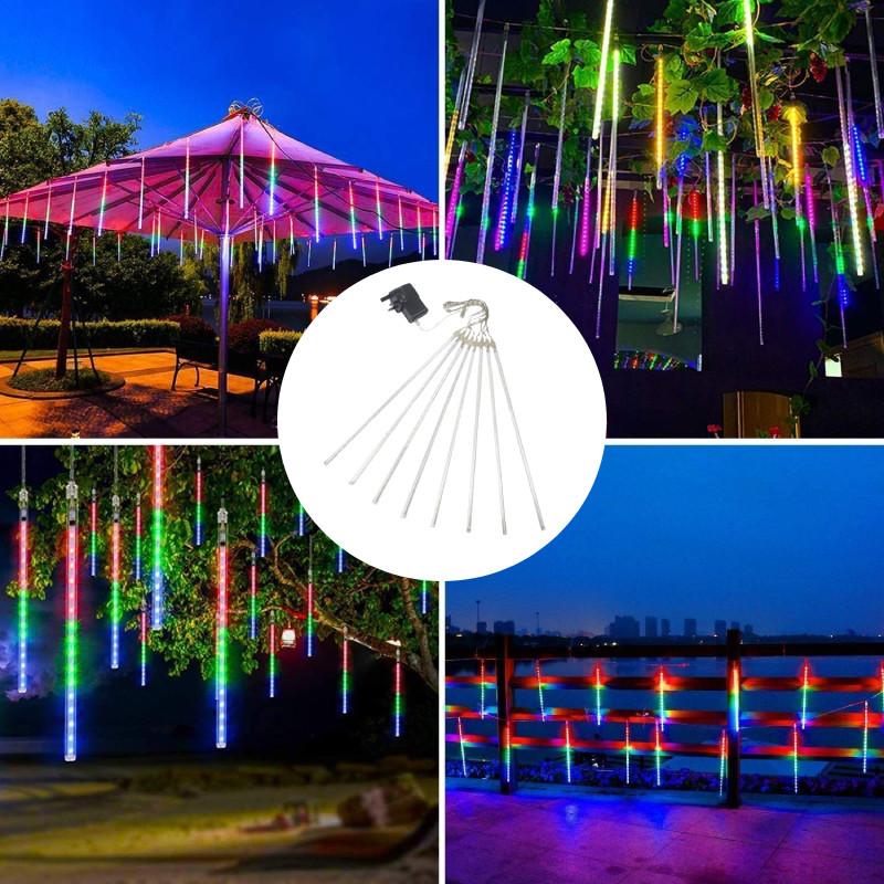 Meteor Shower Star Rain Lights 30cm 8 Tubes Falling Christmas Outdoor Party Tree