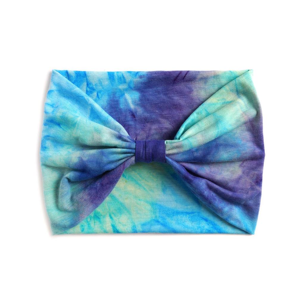 Fascia per capelli tie-dye sportiva e da yoga da donna extra larga da 18 cm