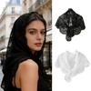 Fashionable Scarf With Detailed Lace Design Multipurpose Head Accessory Quick Dry Polyester Fabric