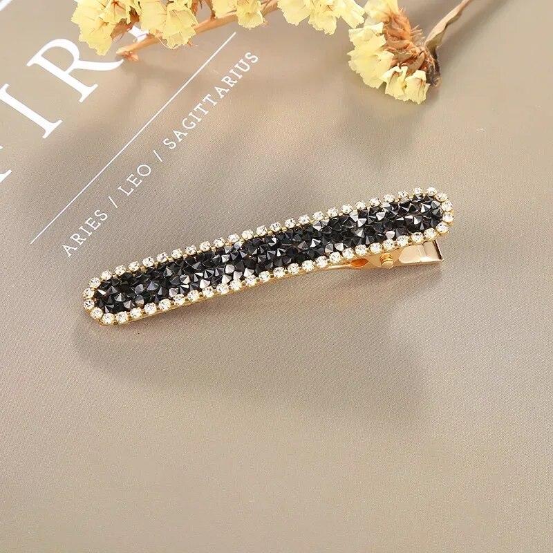 Fashionable Hair Clips for Woman Fine Rhinestone Grains Metal Spring Alligator Clip Woman Hair Accessories