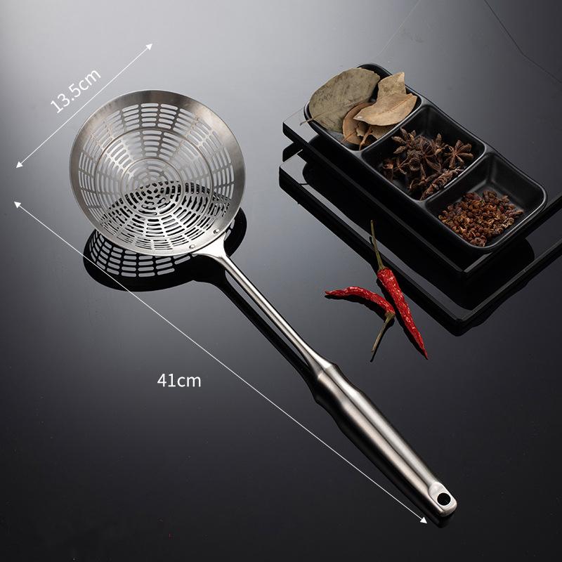 3 Sizes Round 304 Stainless Steel Strainer with Long Handle Kitchen Sieves Scoop Pot Oil Filter Colander Cooking Tools