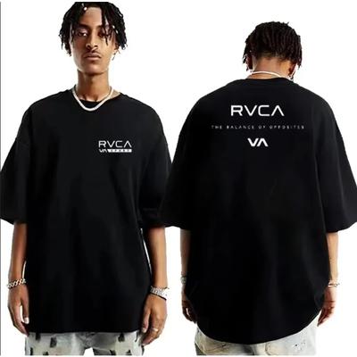 Trendy Brand Summer Cotton T-shirt Oversized Loose Short-sleeved Fashion Design Brand RVCA T-shirt Men's Women's Top Streetwear