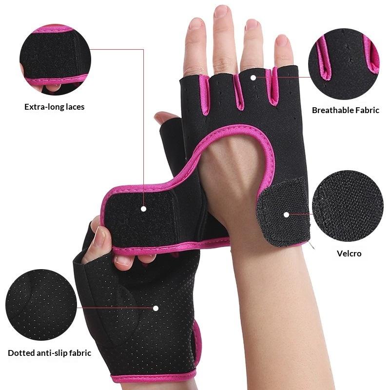 Women Men Fitness Gym Gloves Weightlifting Gloves Half Finger Breathable Non-Slip Gel Pad Bodybuilding Training Dumbbells Gloves