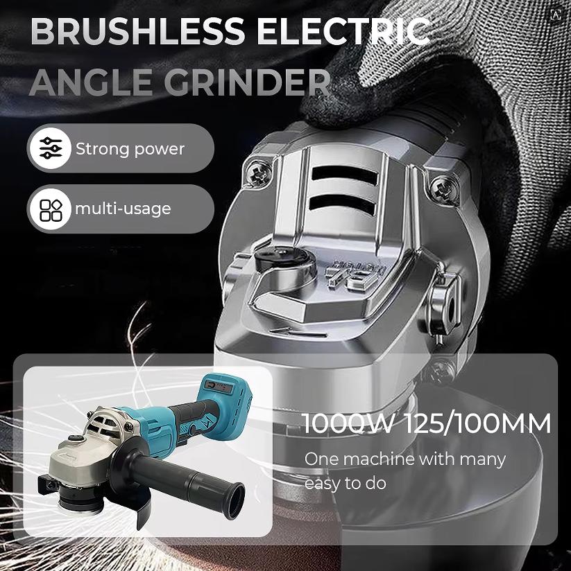 1000W 125/100MM Brushless Electric Angle Grinder 18V Battery Devices Combo Kit Impact Wrench for Makita Battery Power Tool Sets