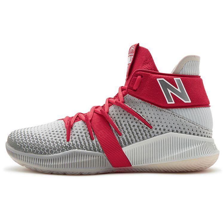 New Balance Nb Omnis Leonard Mesh Comfortable Versatile Mid-Top Retro Basketball Shoes Men sneaker Gray Red BBOMNXDG