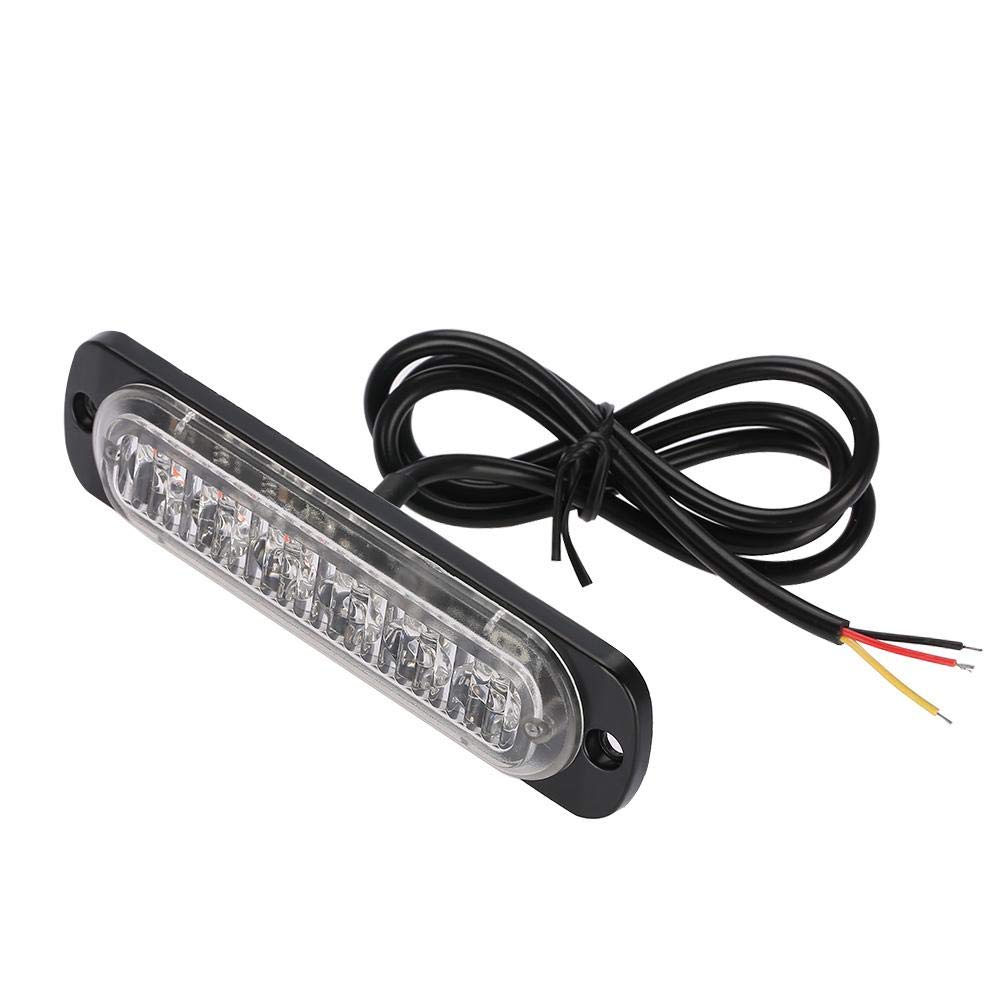 Výstražné světlo do auta, 4 ks 12-24V Auto 6 LED Blikající Stroboskopické Nouzové Výstražné Světlo Mřížka Blikající Světelná Lišta (Modrá červená)