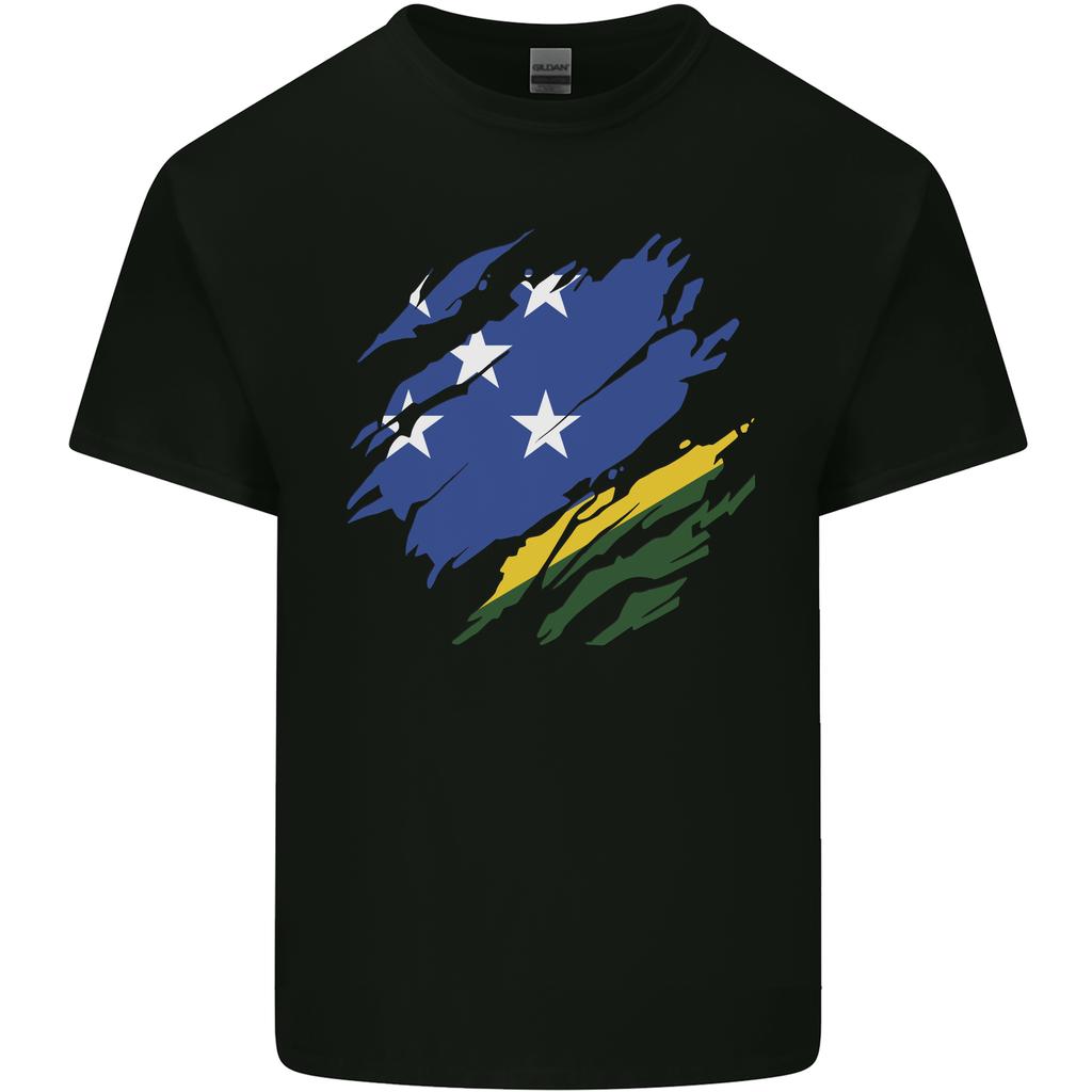 Torn Solomon Islands Flag Day Football Unisexs Light Cotton TShirt