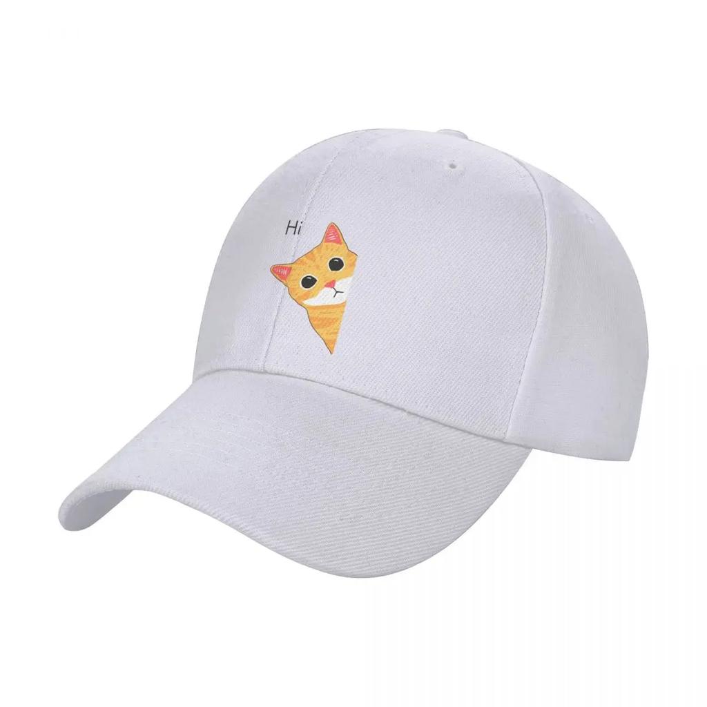 Cat Peeking Orange Baseball Cap Luxury Man Hat Male Hat Mens Caps Womens
