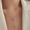 Kvinner Titanium Stål Halskjede Rund Ball Anheng Choker Halskjede Justerbar lengde Bryllupsfest Halskjede Gave