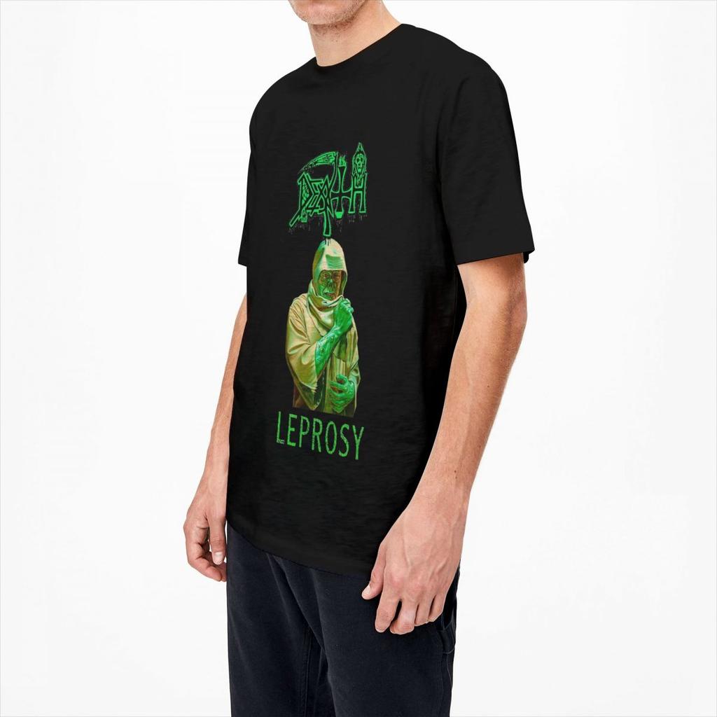 Men's T Shirt Death Leprosy Death Metal T Shirts Harajuku Rock Music Band Beach Tees Y2K Fun Custom DIY Cotton Tops Plus Size