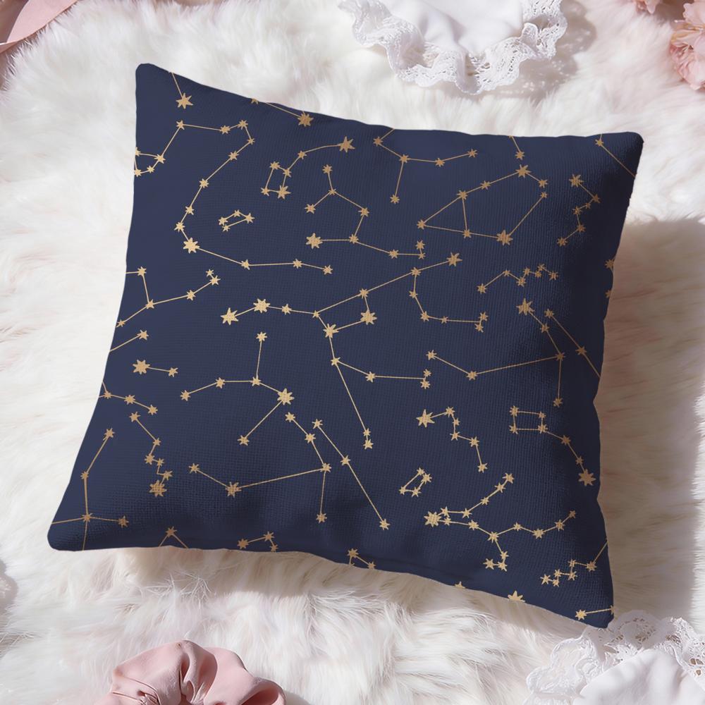 Constellation Pattern Cushion Cover Premium Comfort Reversible Pillow Cove Two in One Design for Any Room Car Interior