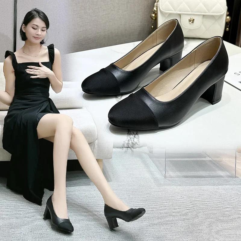 fashion Female Pumps Round Toe Designer Women Shoes Fashion Office Work Wedding Party Shoes Ladies High Heel Shoes Zapatillas Mujer