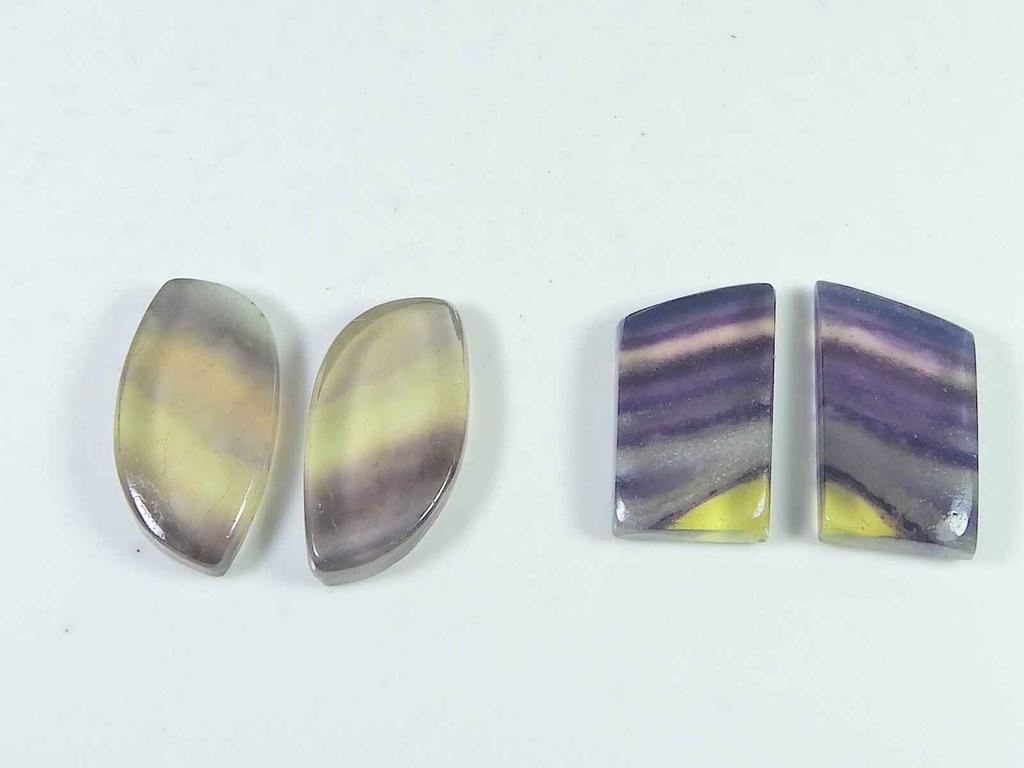 24-27MM Fluorite Matched Pair 2Pcs Fancy Cabochon Crytsal for Earring Making SK-3678
