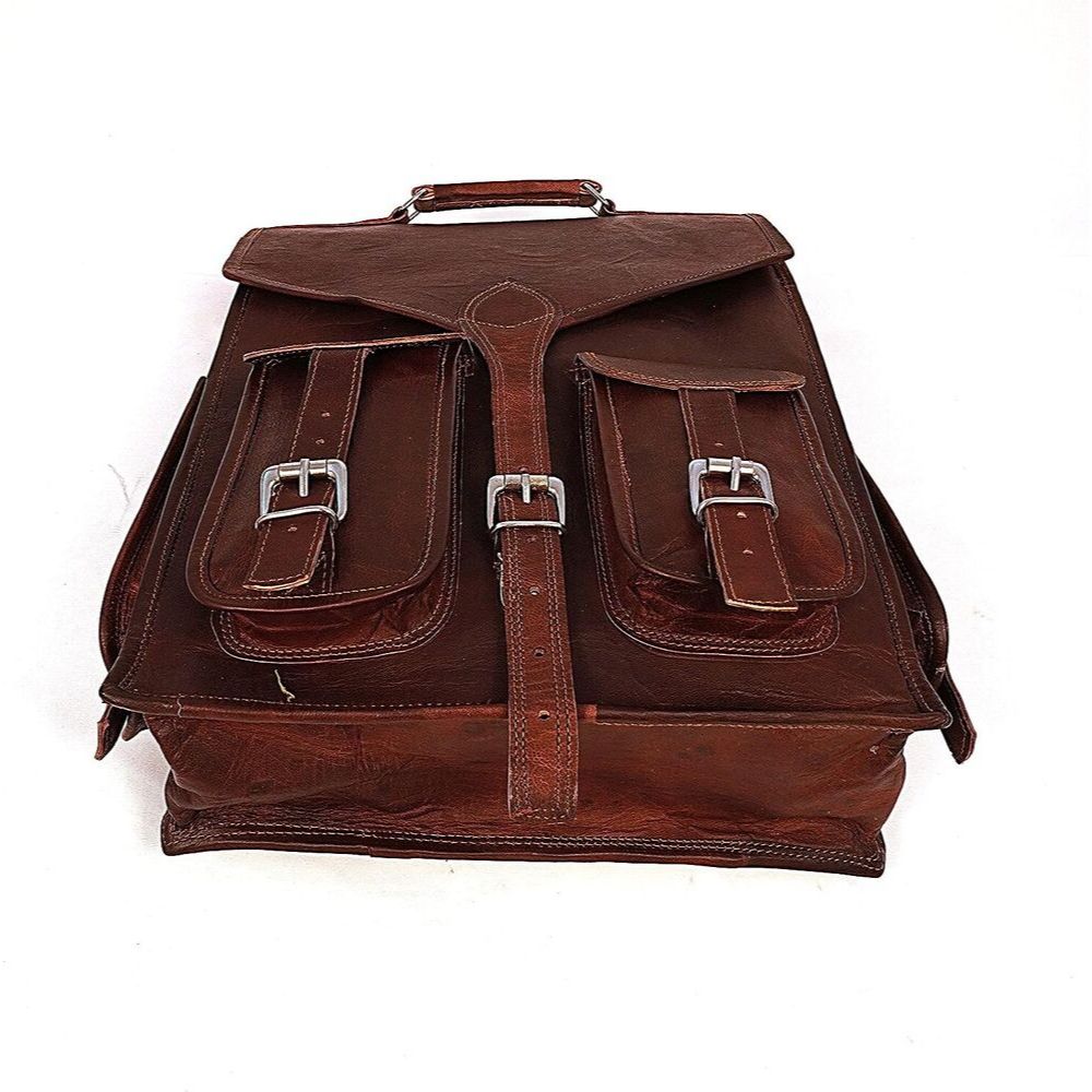 18-дюймовый кожаный рюкзак 2 в 1 для ноутбука — фото 9