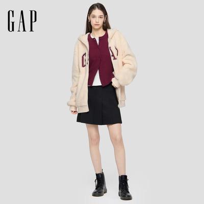 Gap Unisex Kontrast Logo Lockere Passform Flauschiges Kapuzensweatshirt