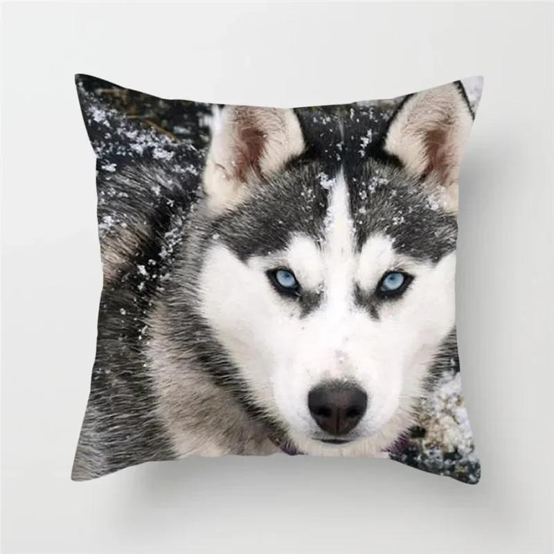 Animal Wolf King Print Pattern Sofa Cushion Cover Pillowcase Home Party Car Bedding