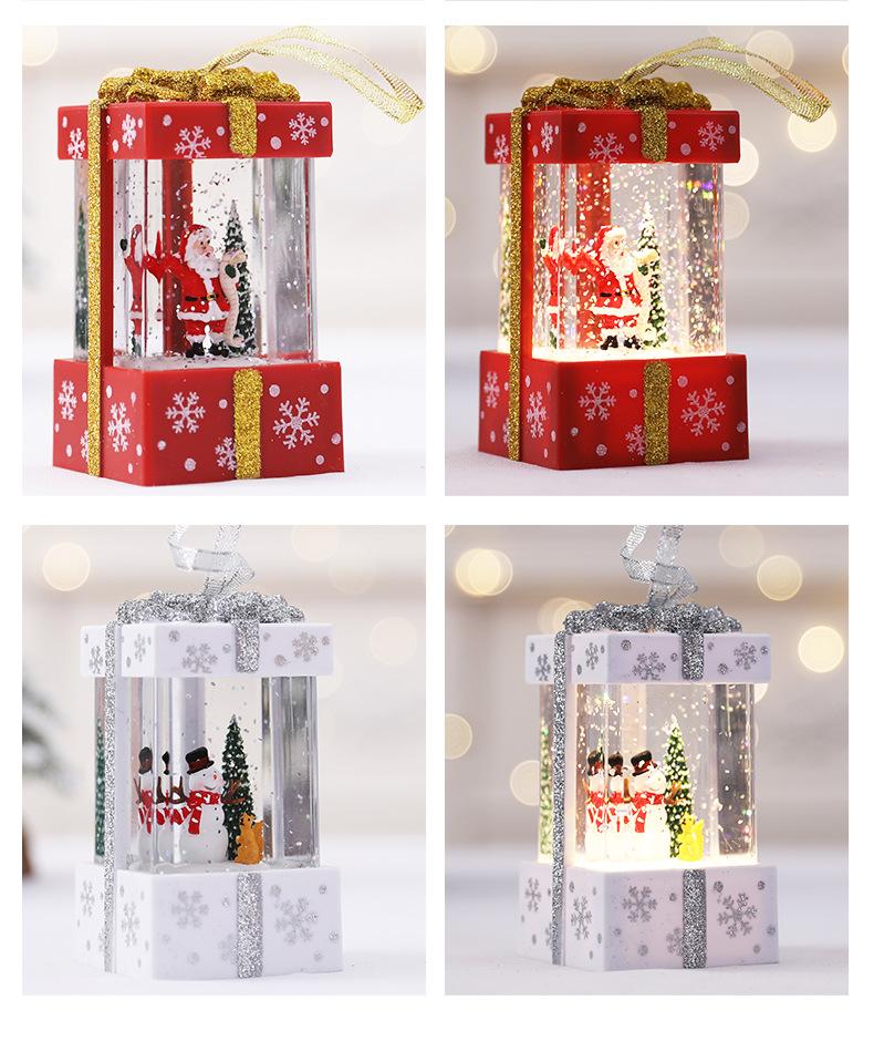 Christmas Ornaments Gift Snow Flower Lantern Santa Snowman Holiday Decoration Props Crafts Propse Decor Atmosphere Light