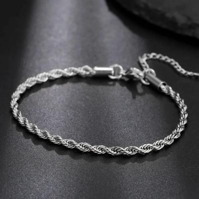Figaro Beads Herringbone Chain Bracelet for Women Men Stainless Steel Wrist Jewelry Twist Box Rope Chains Waterproof Accessories