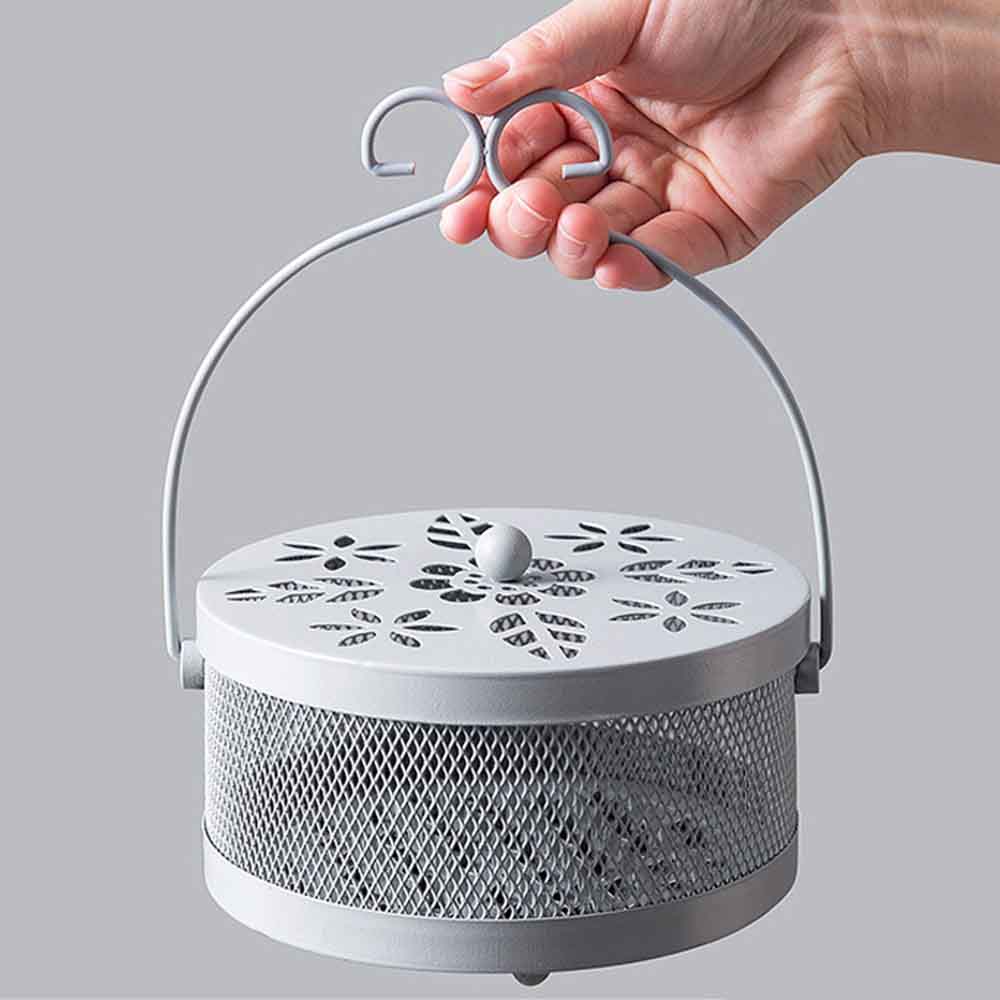Portable Retro Round Iron Incense Burners Mosquito Coil Holder Fireproof Home Decor Outdoor Camping Garden Incense Accessories