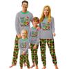 Print Cute Family Set Pajamas, Home Clothes, Family Set Long Sleeve Top Pants Set