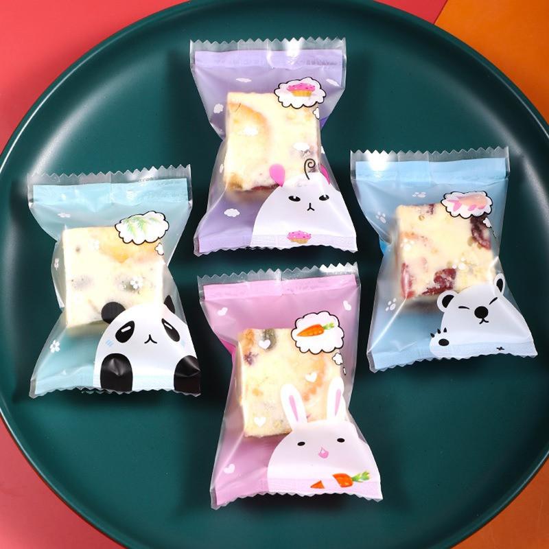 100 Stück 7x9,5cm Chinesisches Neujahr Schneeflocke Knusprige Verpackung Backen Keks Süßigkeiten Maschinengeeignet Versiegelt Event Party Geschenktüten