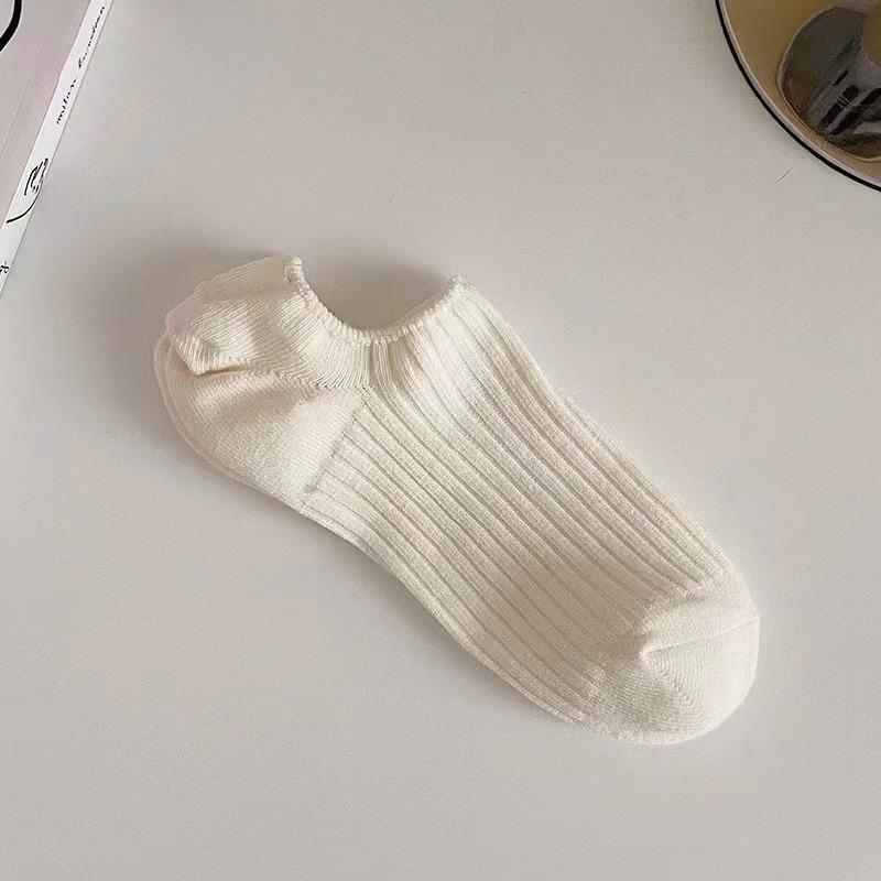 5 Pairs No Show Solid Boat Men Socks,Simple & Breathable Unisex Ankle Socks,Women's Stockings&Black Low Tube Cute Socks