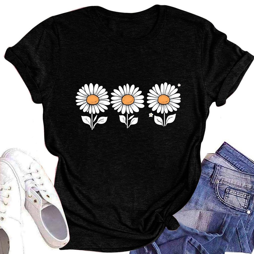 Children's Printed Round Neck Short-sleeved T-shirt Top