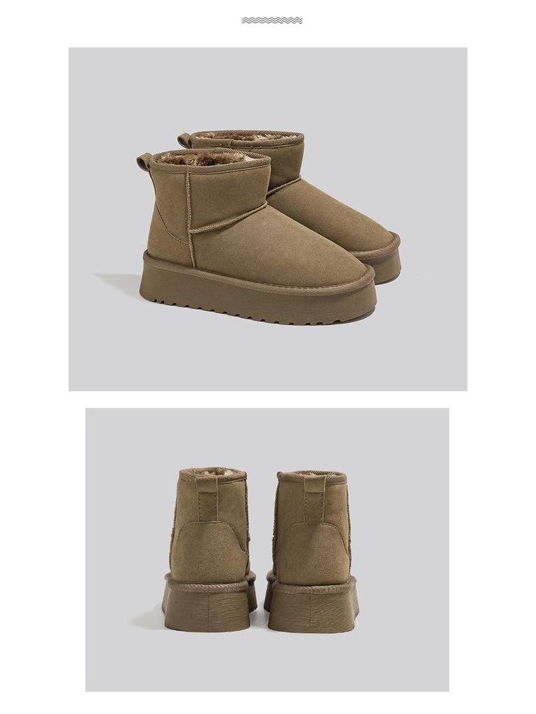 Women's Mid-Calf Fleece-Lined Winter Snow Boots with Thick Soles - G9902