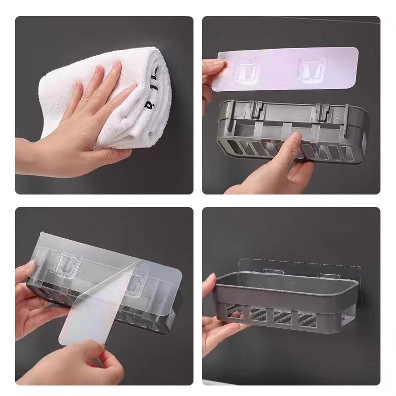 Wall-Mounted Plastic Bathroom Storage Rack