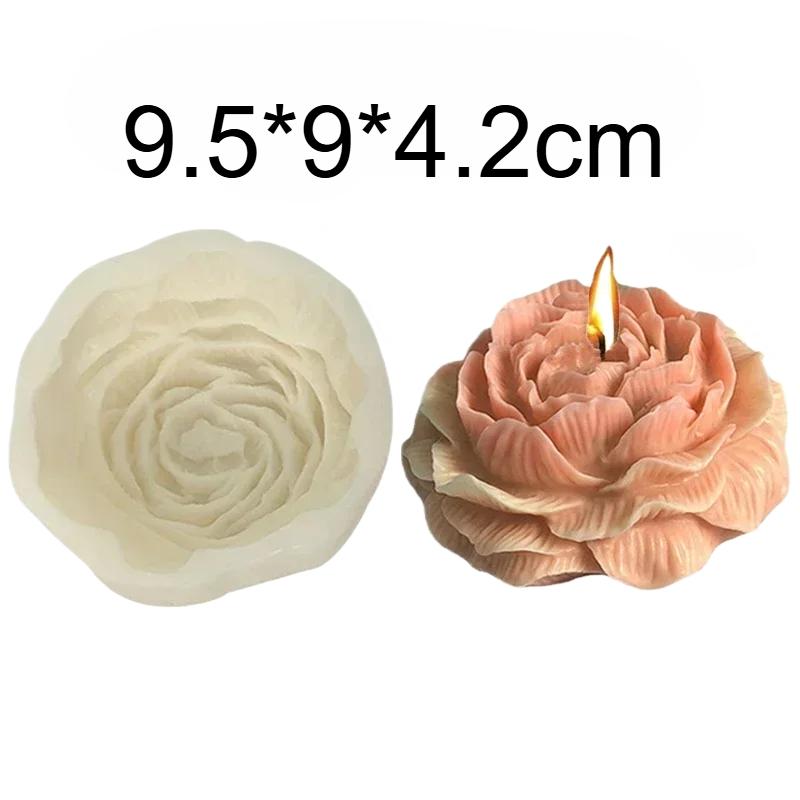 2026New Peony Silicone Candle Mold Extra Large 3D Flower Aromatherapy Plaster Resin Making Tool Diy Chocolate Cake Soap Mould