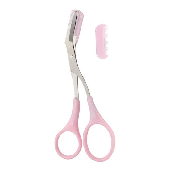 Yousheng Eyebrow Trimming Scissors with Comb Stainless Steel Non-Slip Precision Eyebrow Trimmer Men Women Brow Hair Removal Grooming Tool