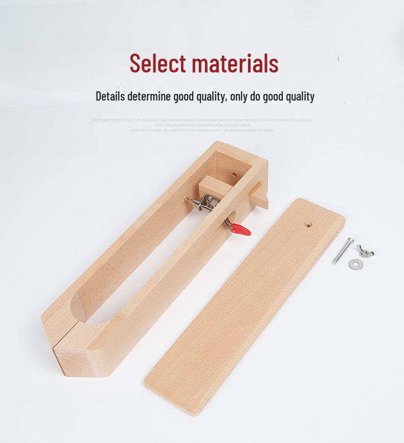 Sheng Yi Chuang Hand-Stitched Leather Clamp: Medium Beech Wood Auxiliary Tool for Leather Sewing